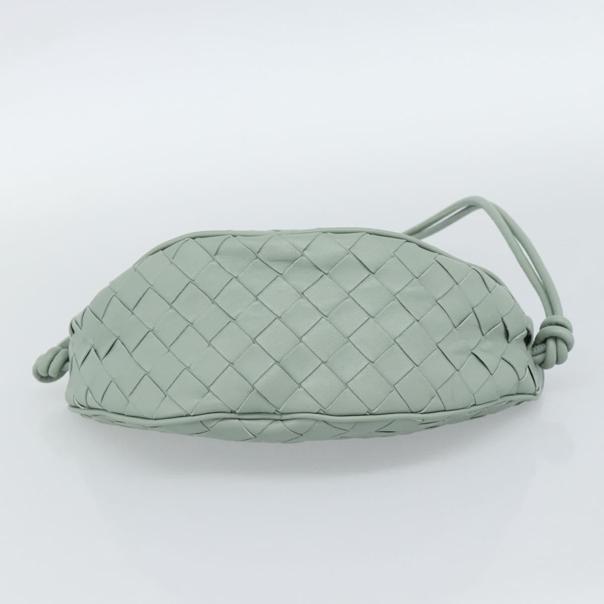 BOTTEGA VENETA INTRECCIATO Shoulder Bag Leather Green Gold Auth 186252SM