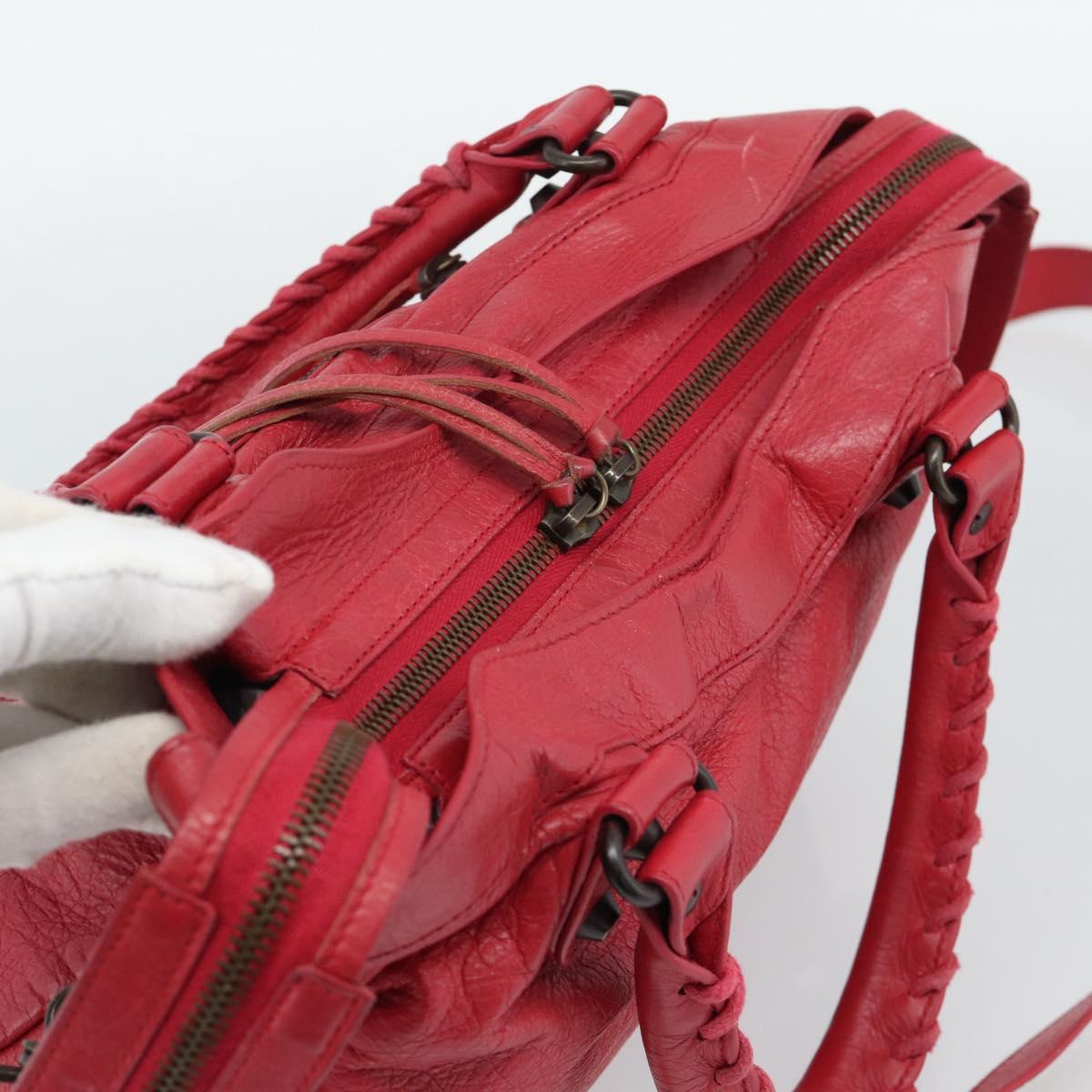 BALENCIAGA The Town Hand Bag Leather 2way Red 240579 Auth 186253M