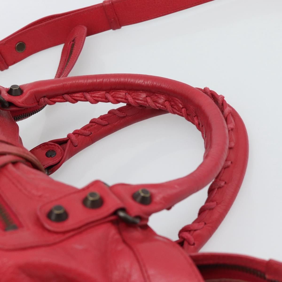 BALENCIAGA The Town Hand Bag Leather 2way Red 240579 Auth 186253M