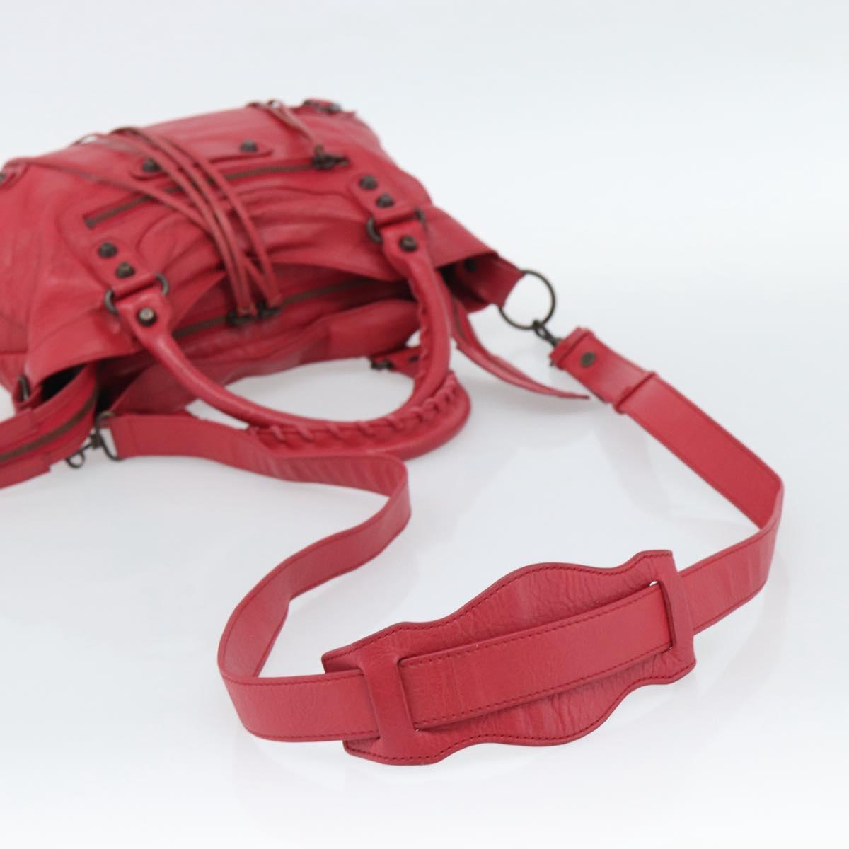 BALENCIAGA The Town Hand Bag Leather 2way Red 240579 Auth 186253M