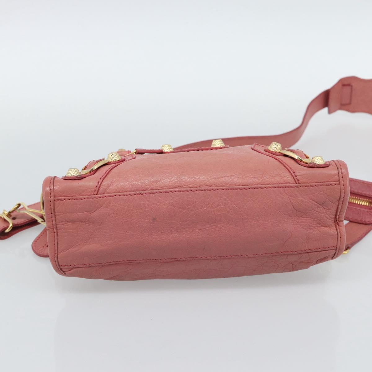 BALENCIAGA Giant Mini City Hand Bag Leather 2way Pink Gold 309544 Auth 186254M