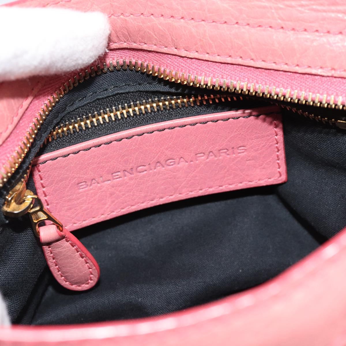 BALENCIAGA Giant Mini City Hand Bag Leather 2way Pink Gold 309544 Auth 186254M