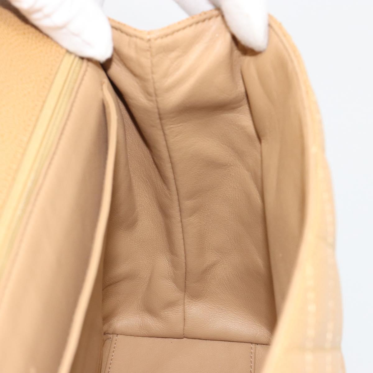 CHANEL Matelasse Hand Bag Caviar Skin Beige Gold CC Auth 186257V
