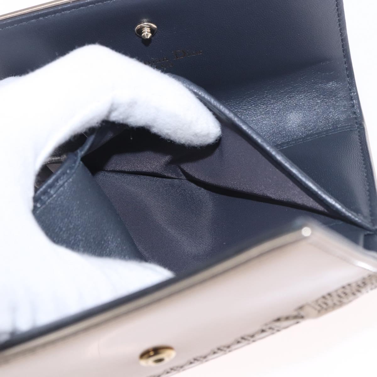 Christian Dior Diorama Wallet Leather Champagne Gold Auth 186259M