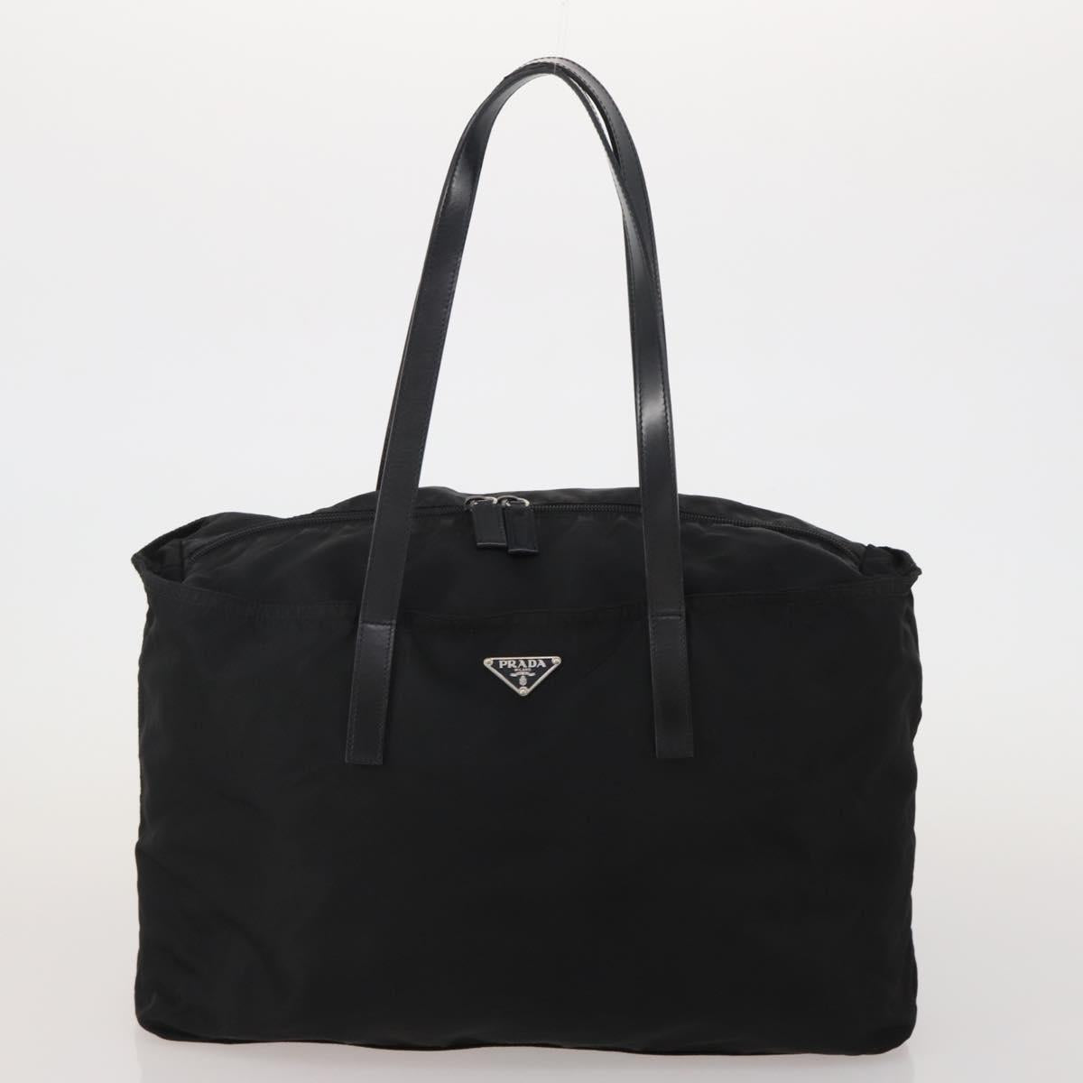 PRADA Hand Bag Nylon 2 Set Black Yellow Auth 186260