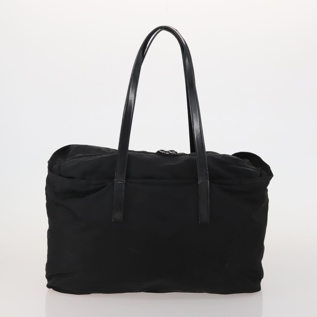 PRADA Hand Bag Nylon 2 Set Black Yellow Auth 186260