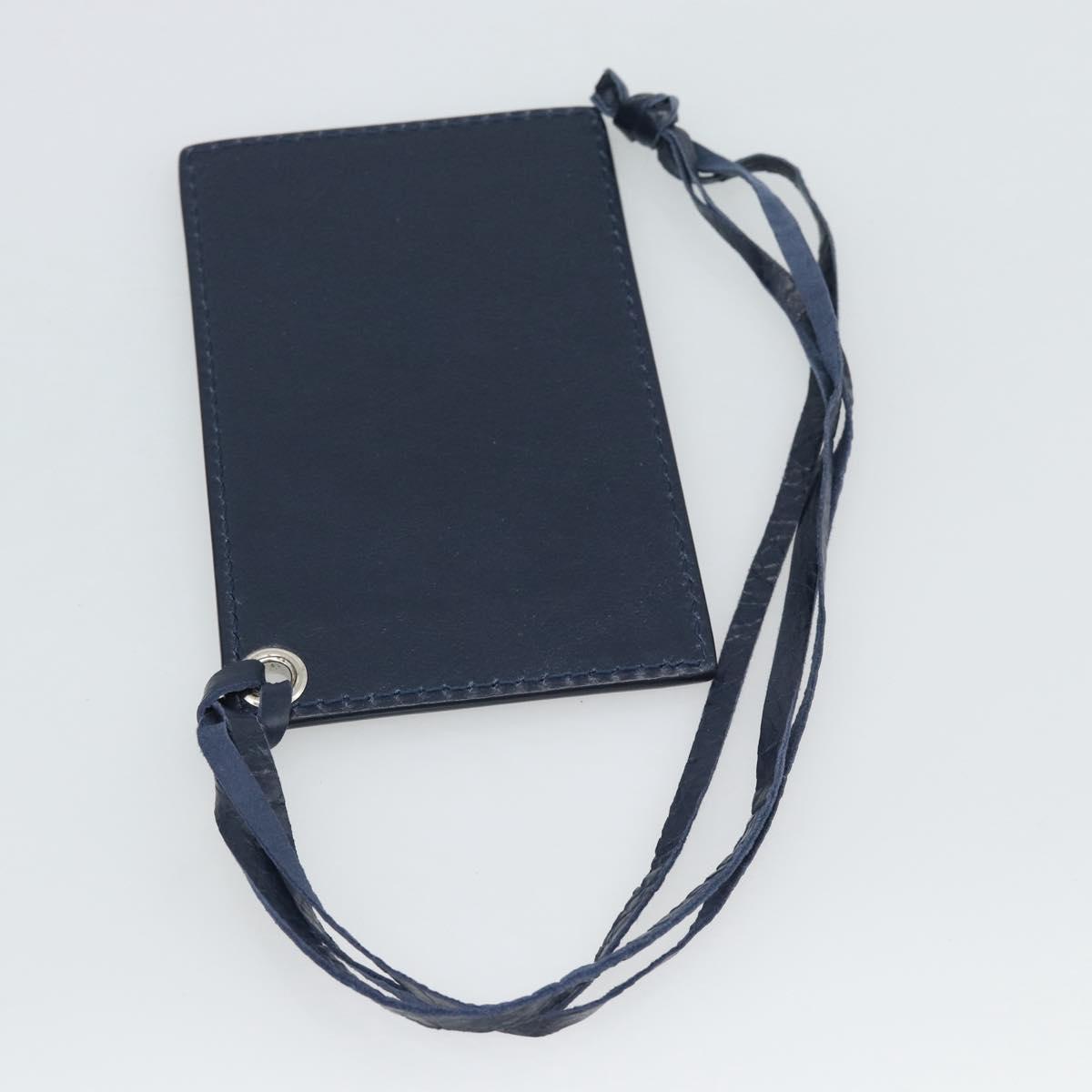 BALENCIAGA Giant Mini Pom Pom Hand Bag Leather 2way Navy Silver Auth 186261SM