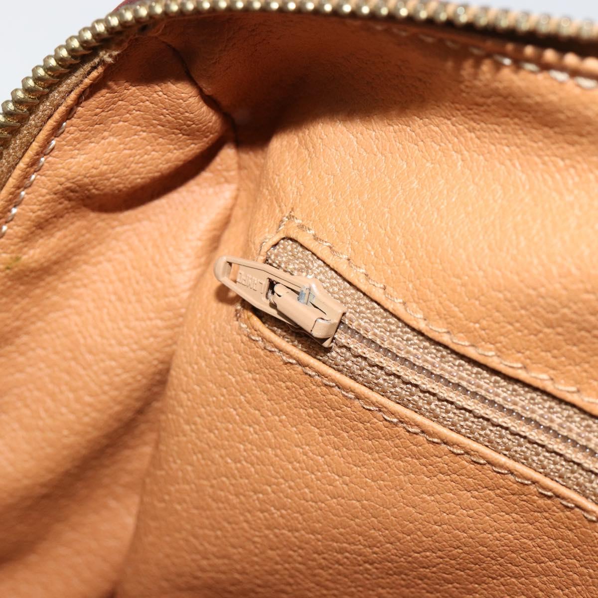 CELINE Macadam Canvas Boston Bag PVC Leather Brown Gold Auth 186262A