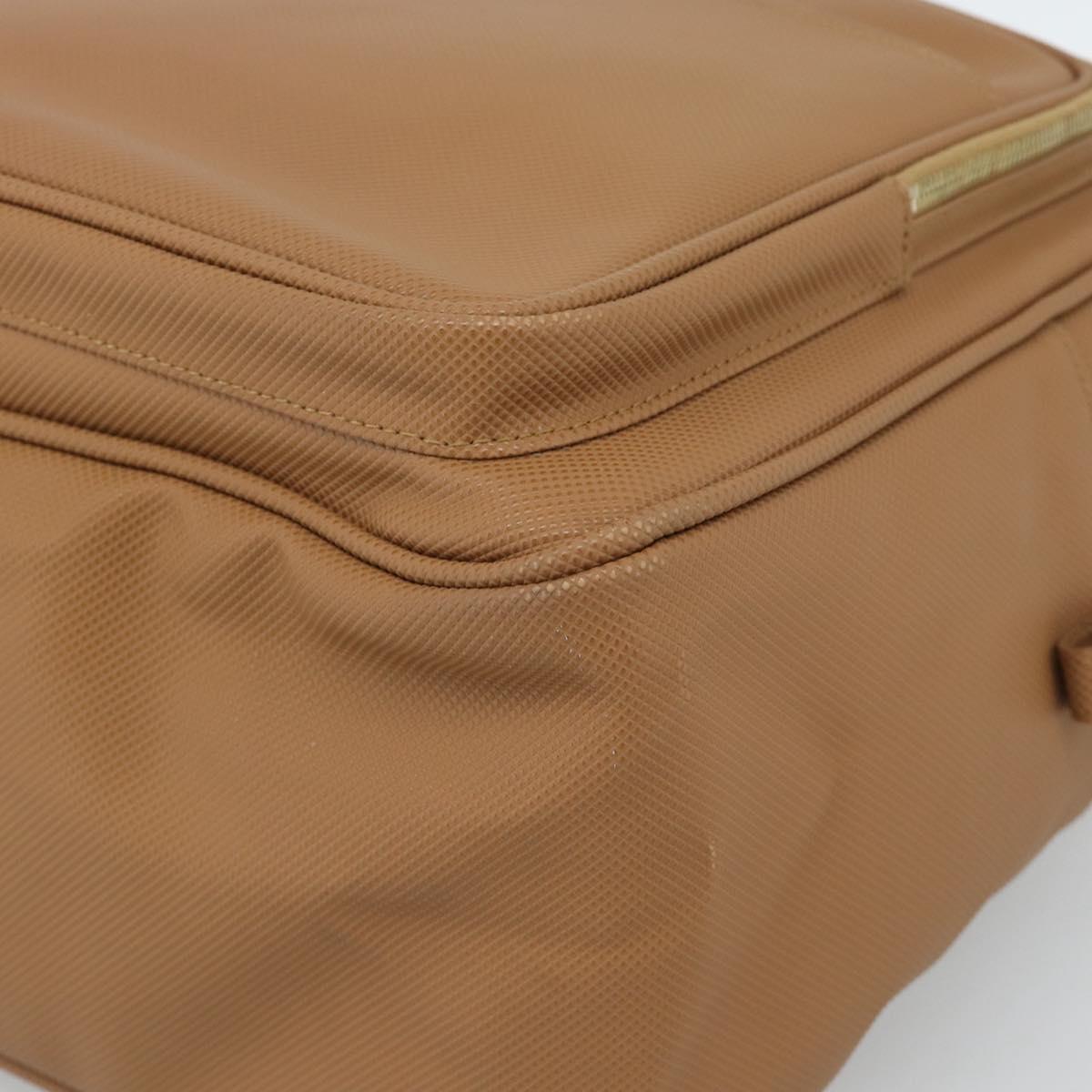 BOTTEGA VENETA Boston Bag PVC Canvas Beige Gold Auth 186272A