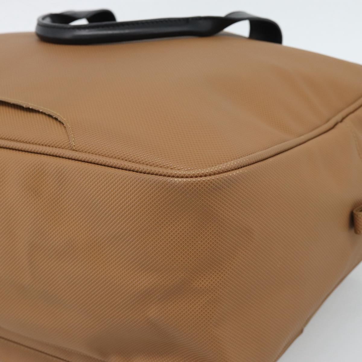 BOTTEGA VENETA Boston Bag PVC Canvas Beige Gold Auth 186272A