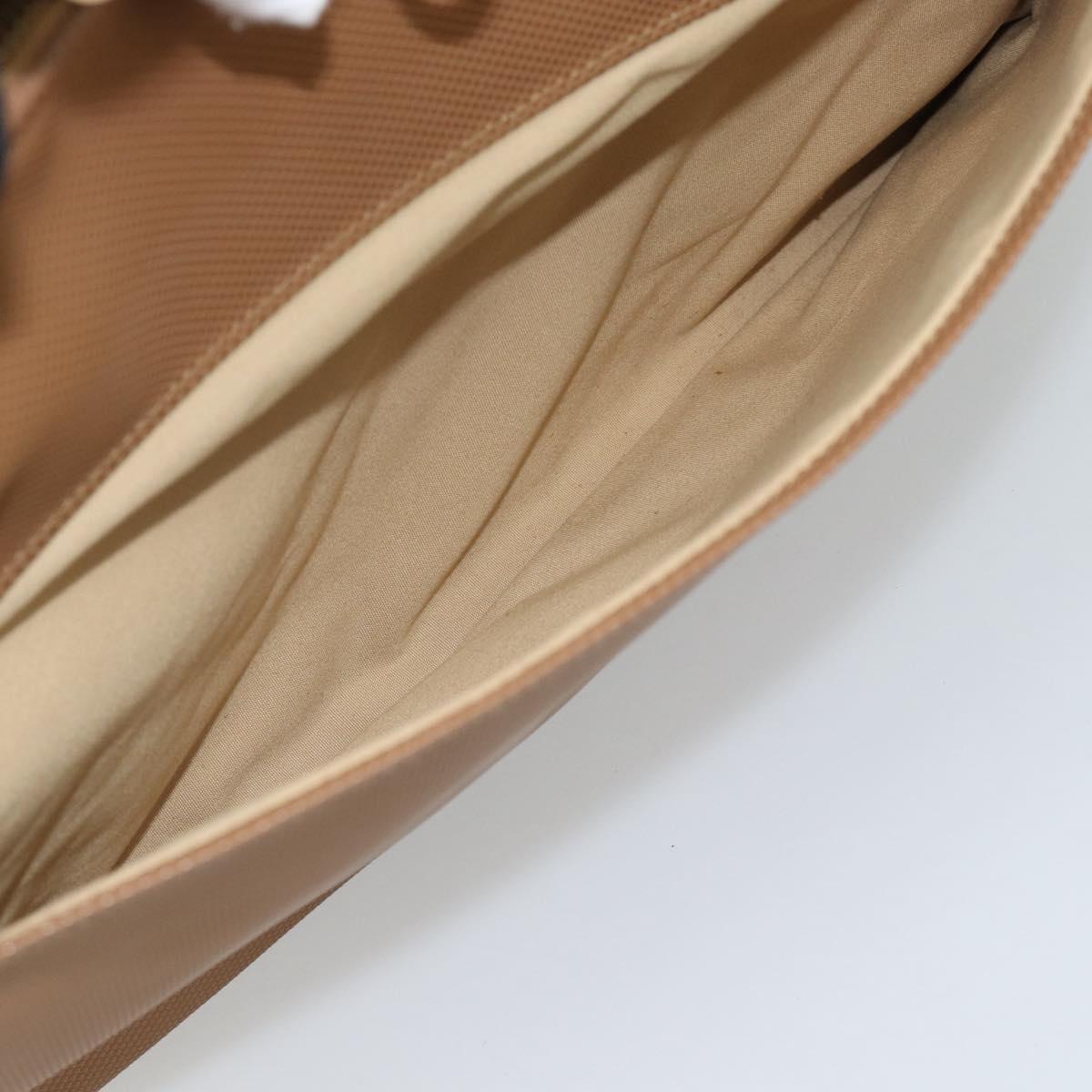BOTTEGA VENETA Boston Bag PVC Canvas Beige Gold Auth 186272A