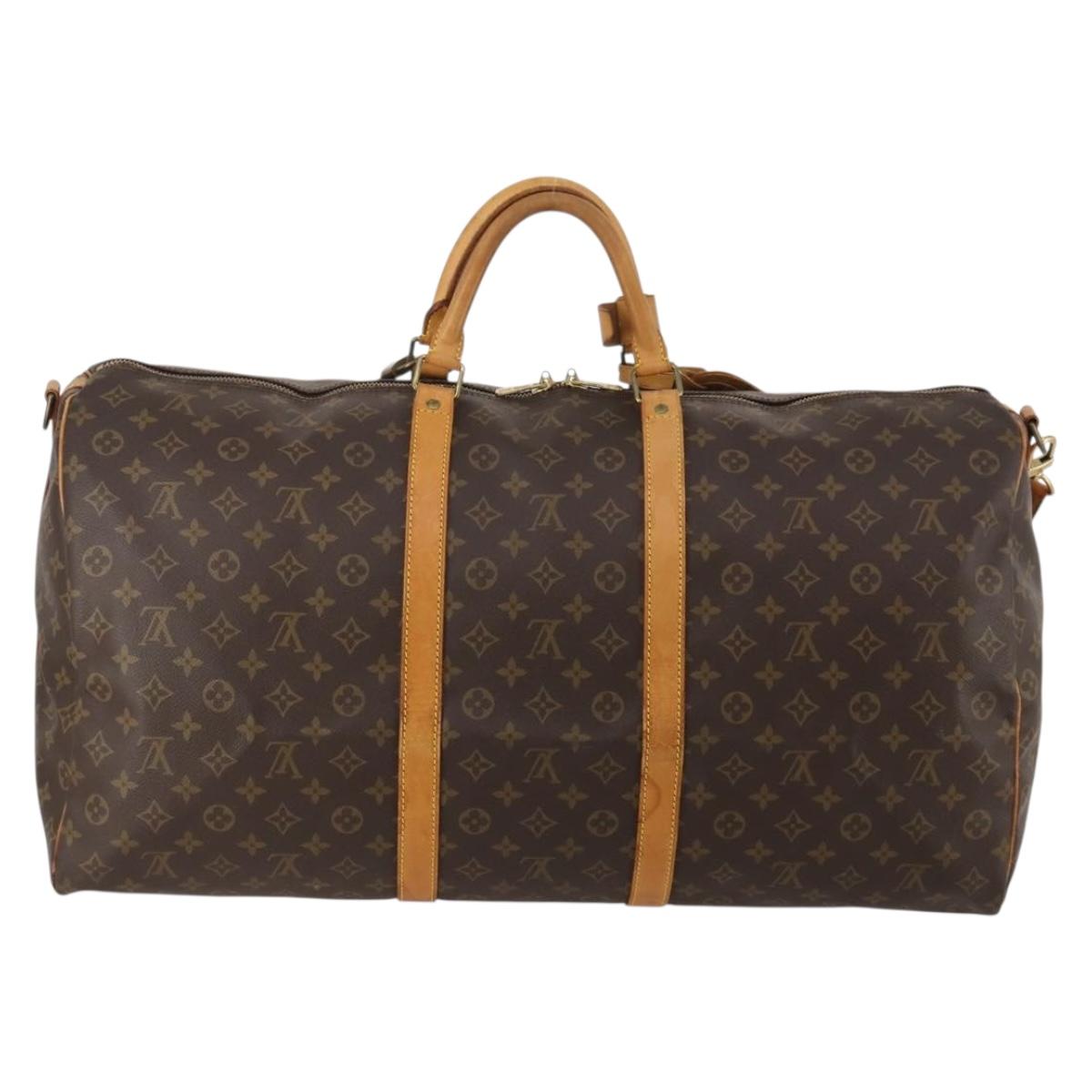 LOUIS VUITTON Monogram Keepall Bandouliere 60 Boston Bag M41412 LV Auth 186276A