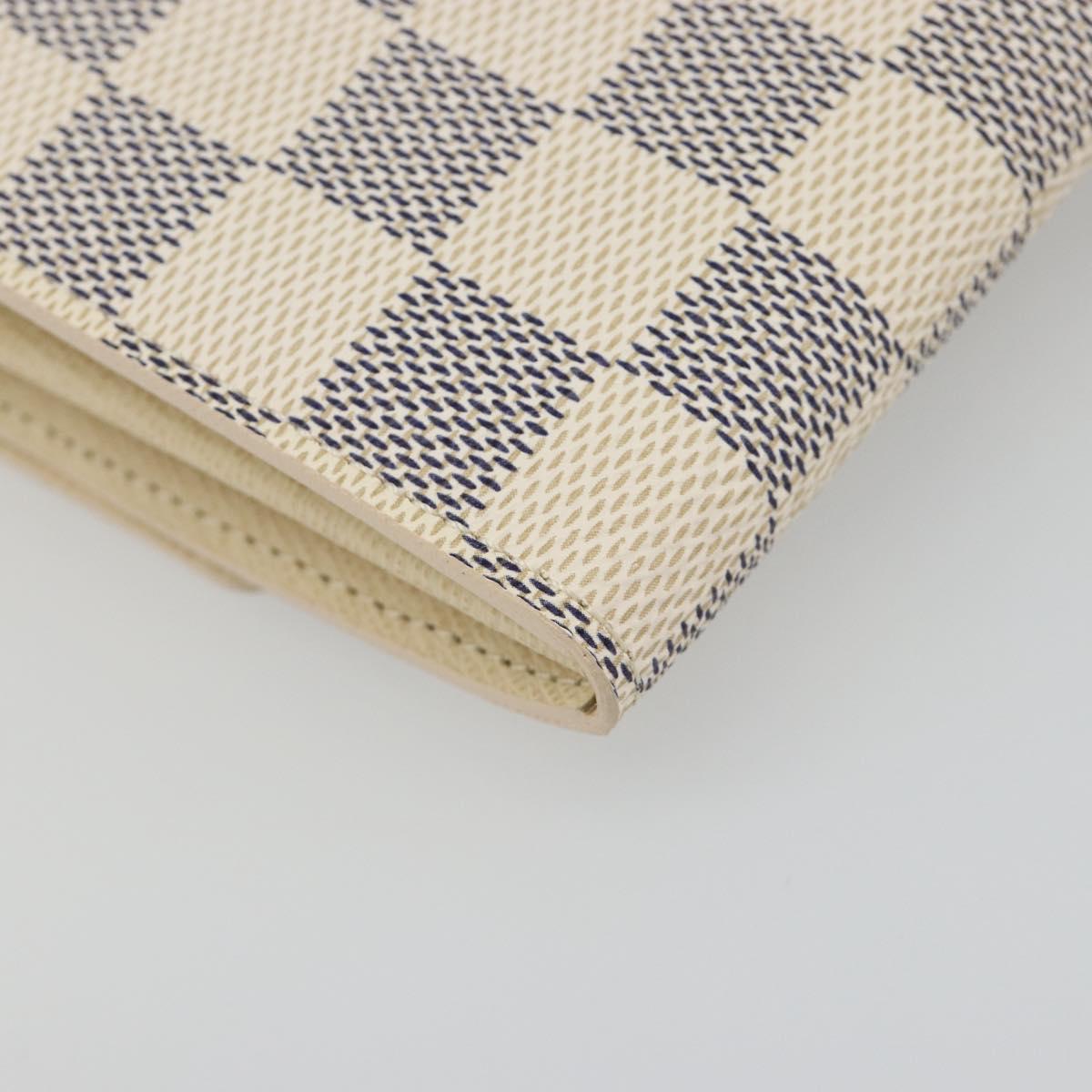 LOUIS VUITTON Damier Azur Portefeuille Sarah Long Wallet N61735 LV Auth 186278V