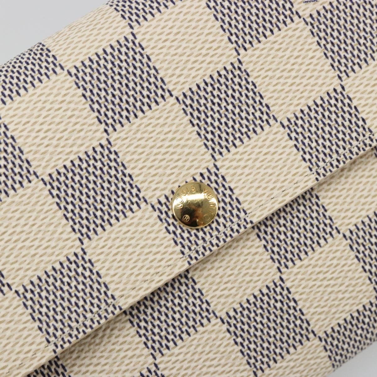 LOUIS VUITTON Damier Azur Portefeuille Sarah Long Wallet N61735 LV Auth 186278V