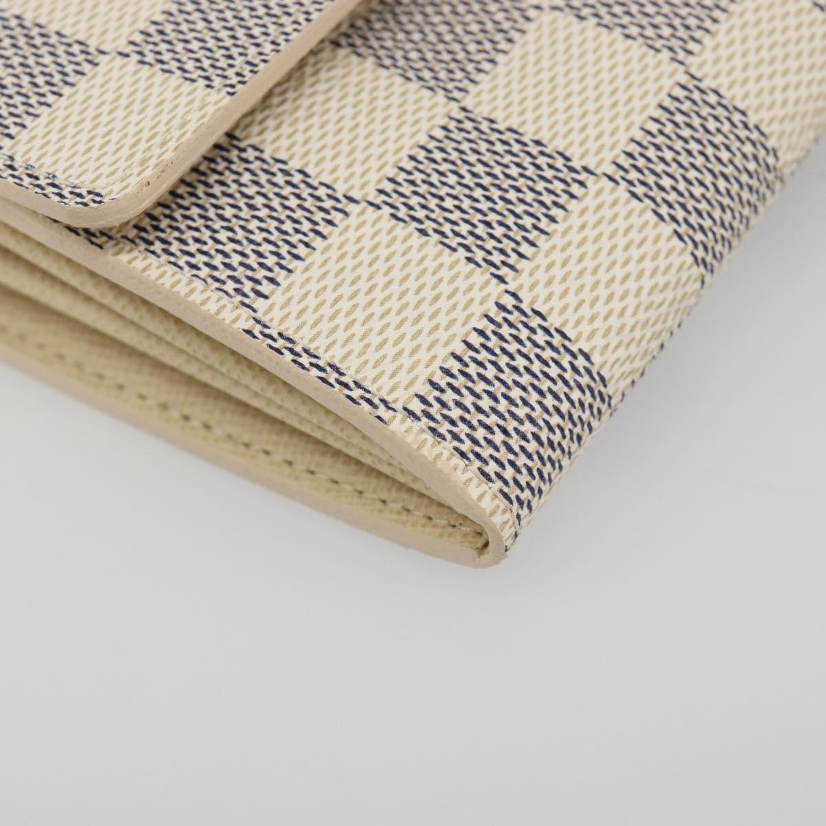 LOUIS VUITTON Damier Azur Portefeuille Sarah Long Wallet N61735 LV Auth 186278V