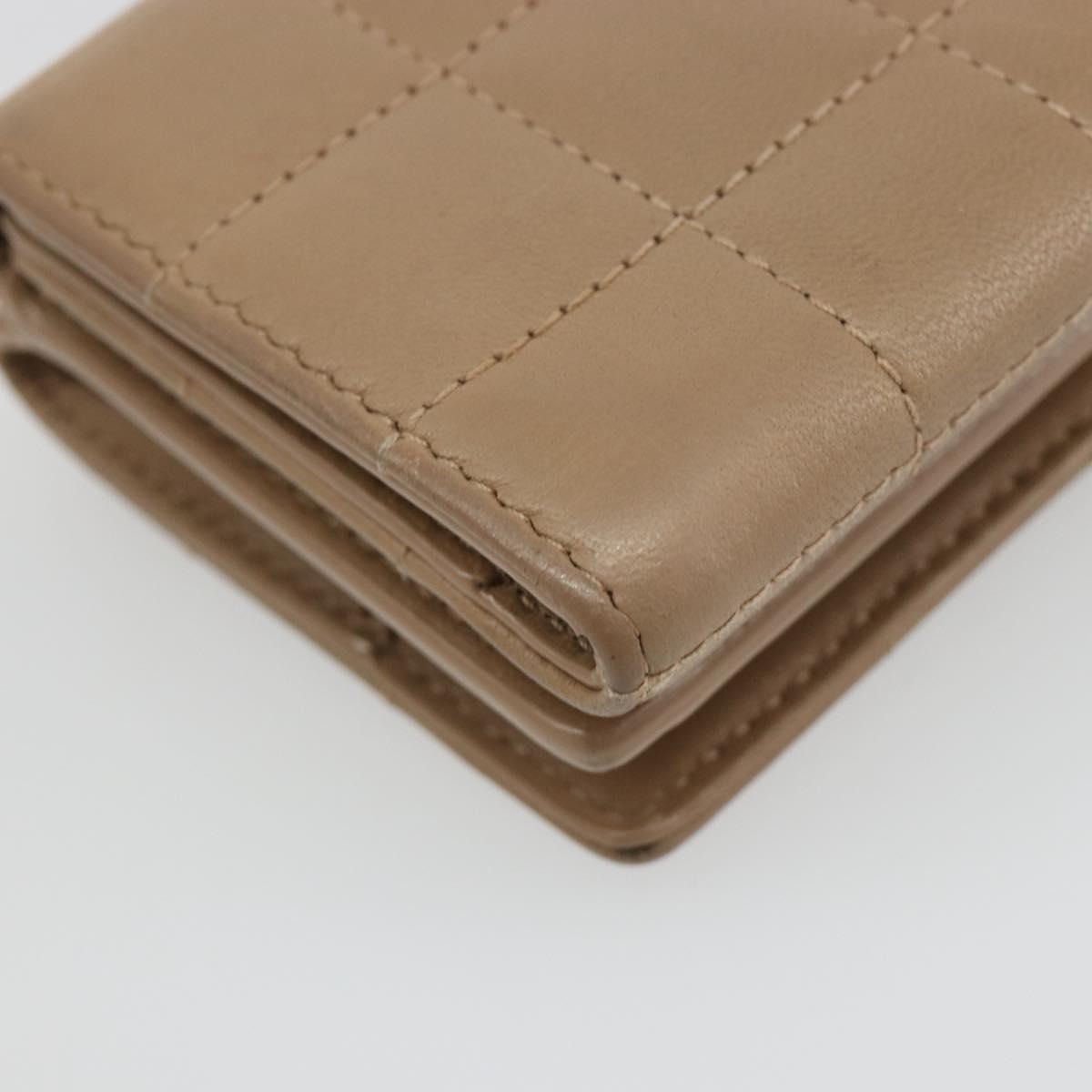 SAINT LAURENT Cassandra Wallet Leather Beige Gold Auth 186279A