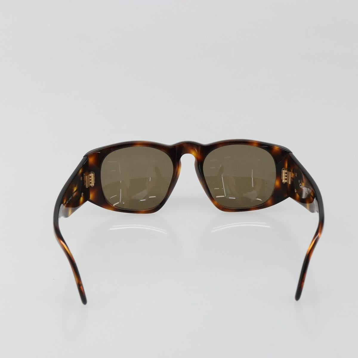 CHANEL COCO Mark Sunglasses plastic Brown CC Auth 186283
