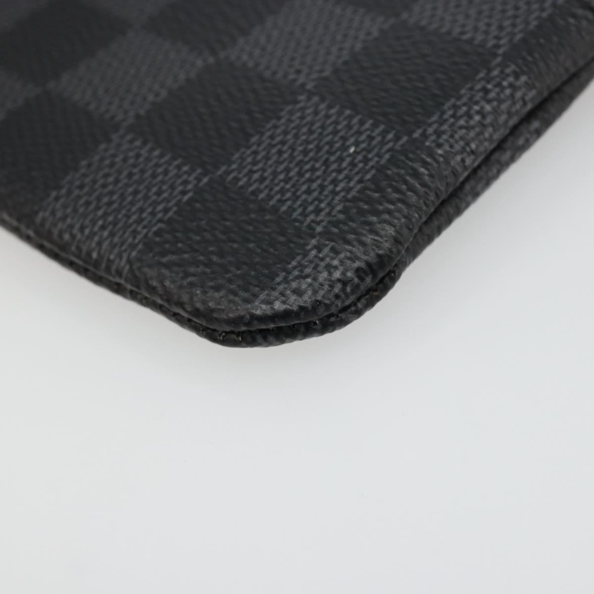 LOUIS VUITTON Damier Graphite Pochette Cles Coin Purse N61235 LV Auth 186286V