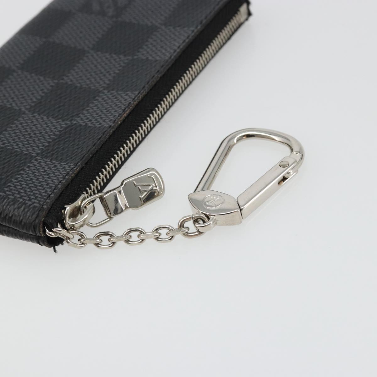 LOUIS VUITTON Damier Graphite Pochette Cles Coin Purse N61235 LV Auth 186286V