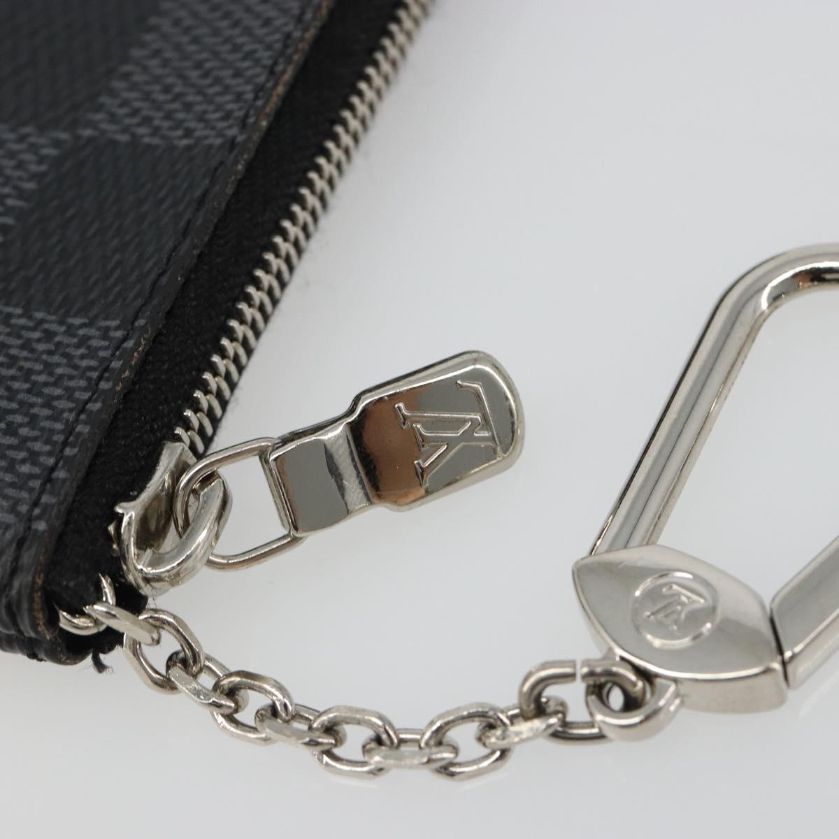 LOUIS VUITTON Damier Graphite Pochette Cles Coin Purse N61235 LV Auth 186286V