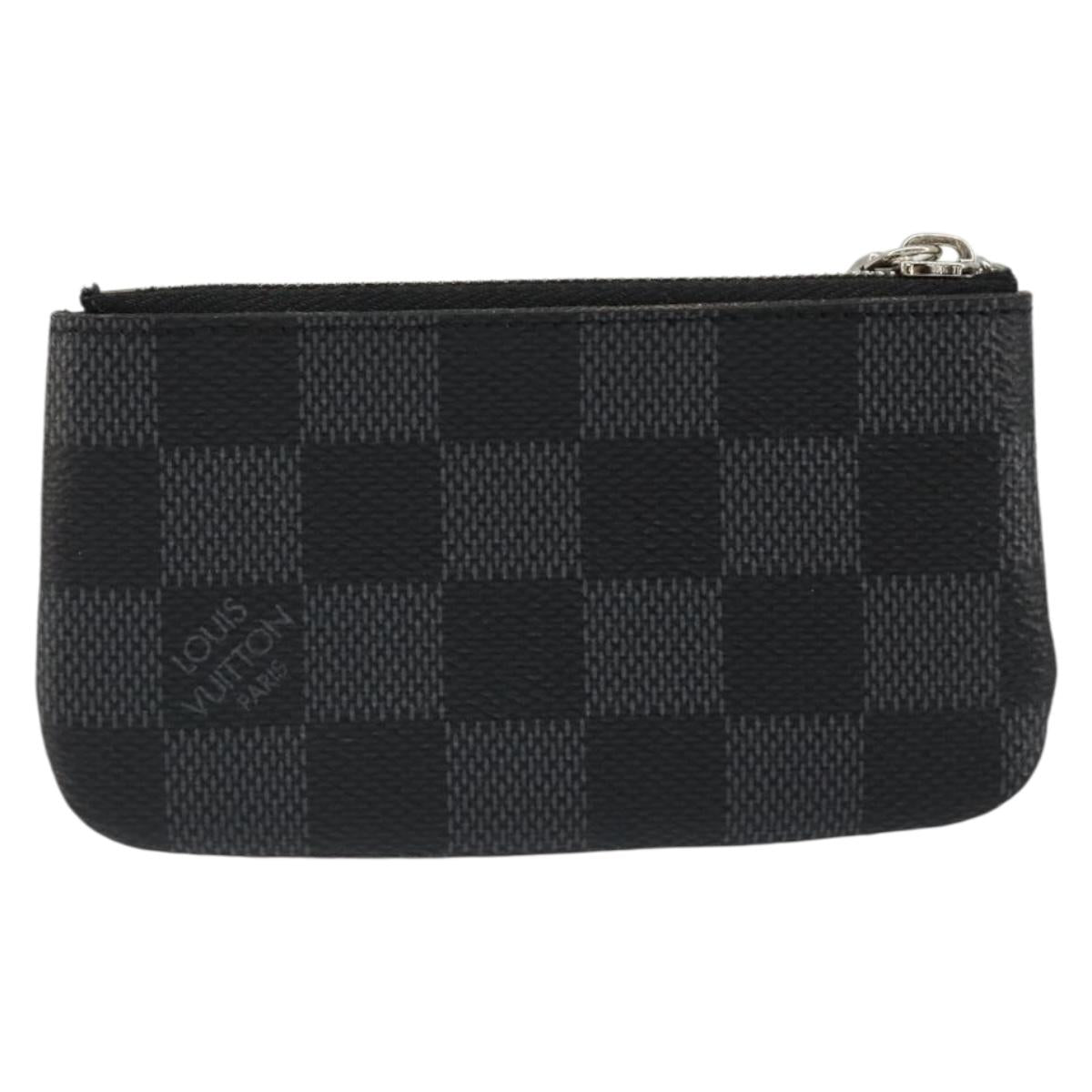 LOUIS VUITTON Damier Graphite Pochette Cles Coin Purse N61235 LV Auth 186286V