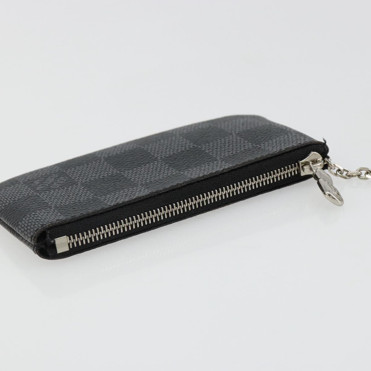 LOUIS VUITTON Damier Graphite Pochette Cles Coin Purse N61235 LV Auth 186286V