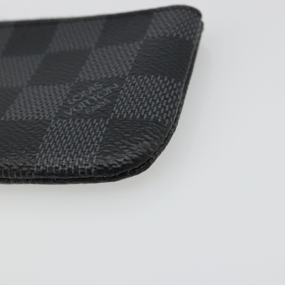 LOUIS VUITTON Damier Graphite Pochette Cles Coin Purse N61235 LV Auth 186286V