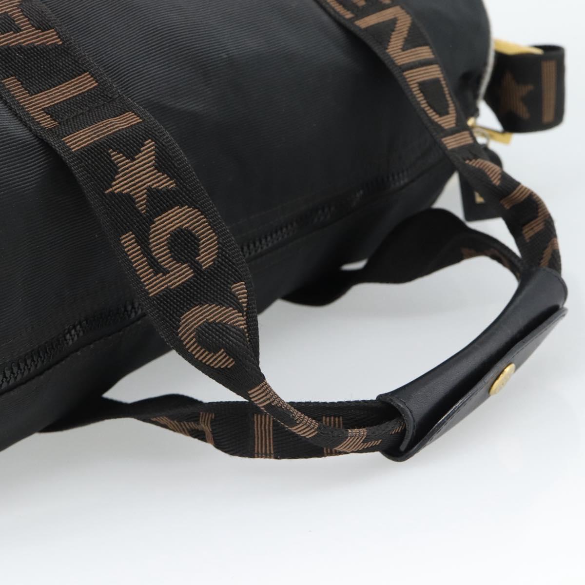 FENDI Hand Bag Canvas 2way Black Gold Auth 186293