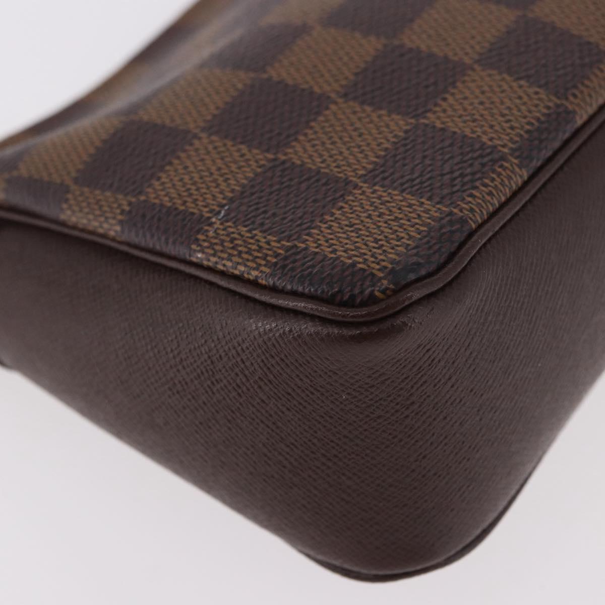 LOUIS VUITTON Damier Ebene Trousse Makeup Pouch N51982 LV Auth 186298V