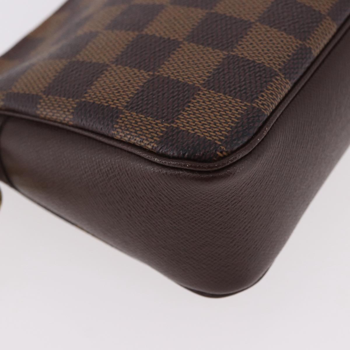 LOUIS VUITTON Damier Ebene Trousse Makeup Pouch N51982 LV Auth 186298V