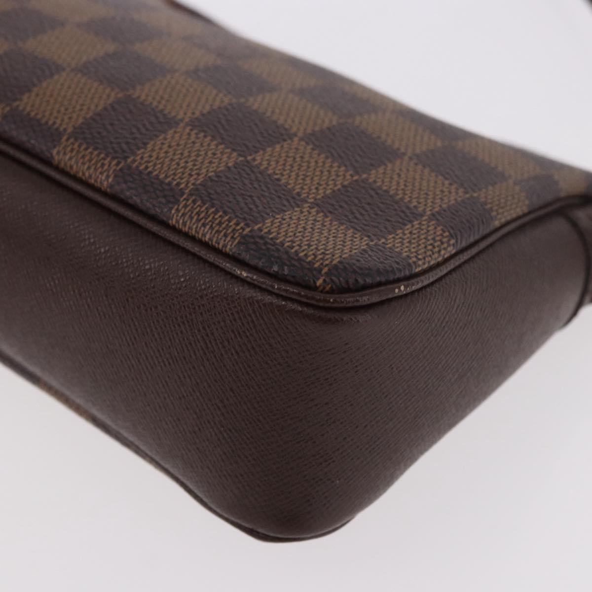 LOUIS VUITTON Damier Ebene Trousse Makeup Pouch N51982 LV Auth 186298V