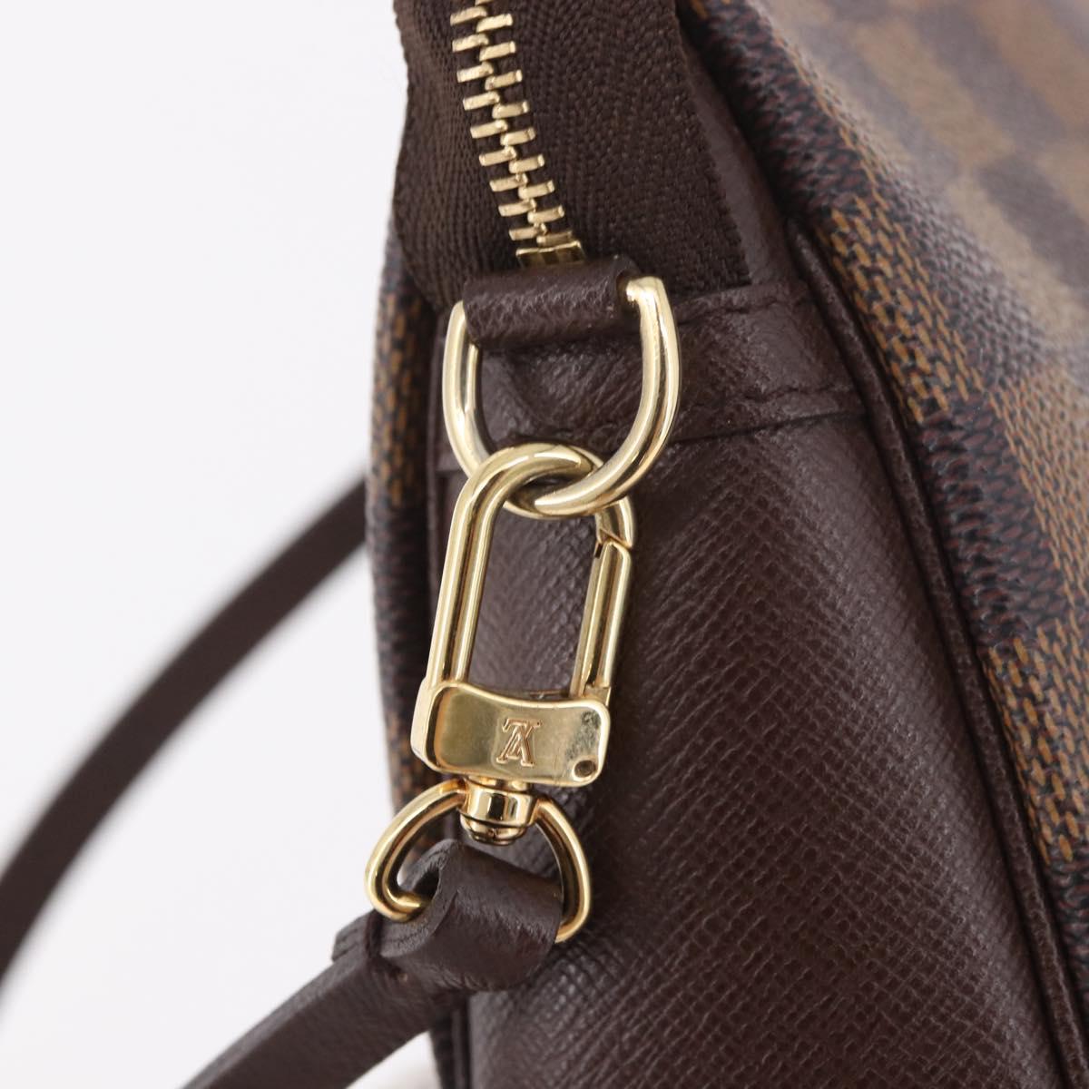 LOUIS VUITTON Damier Ebene Trousse Makeup Pouch N51982 LV Auth 186298V