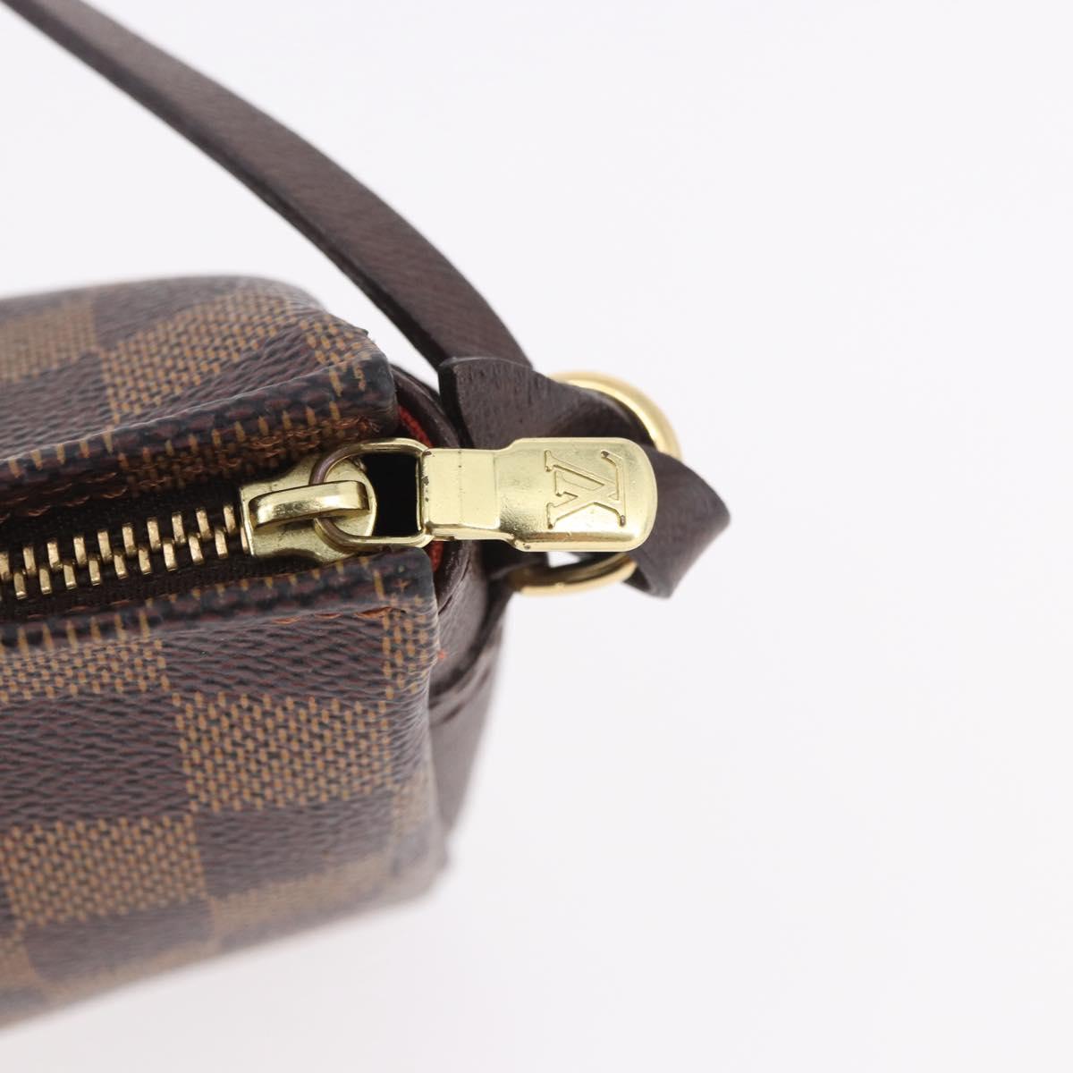 LOUIS VUITTON Damier Ebene Trousse Makeup Pouch N51982 LV Auth 186298V