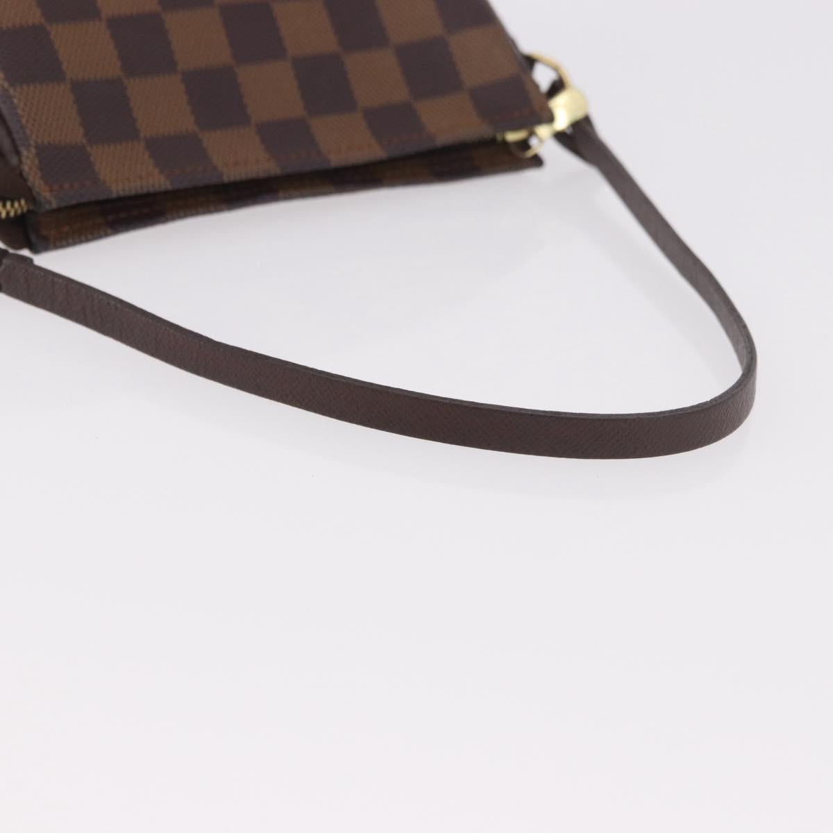 LOUIS VUITTON Damier Ebene Trousse Makeup Pouch N51982 LV Auth 186298V