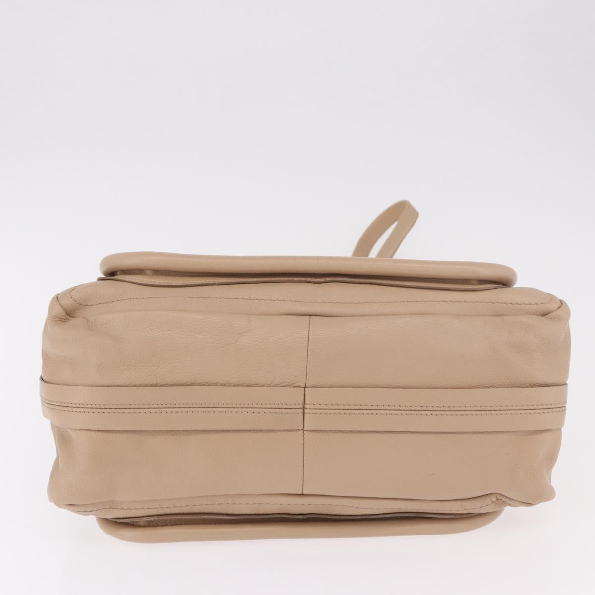 Chloe Paraty Hand Bag Leather 2way Beige Gold Auth 186304