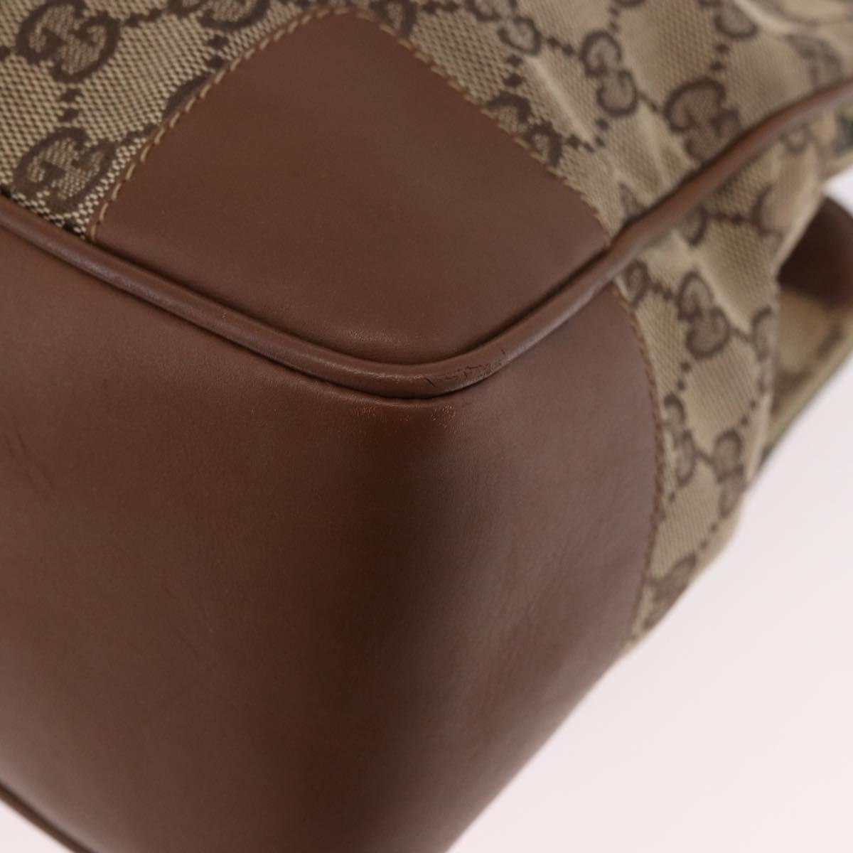 GUCCI GG Canvas Web Sherry Line Tote Bag Beige Silver Red Auth 186307