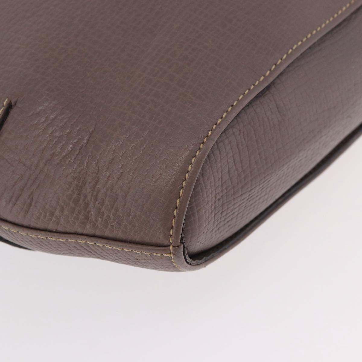 LOEWE Shoulder Bag Leather Purple gray Auth 186309