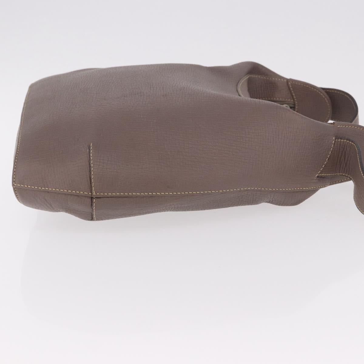LOEWE Shoulder Bag Leather Purple gray Auth 186309