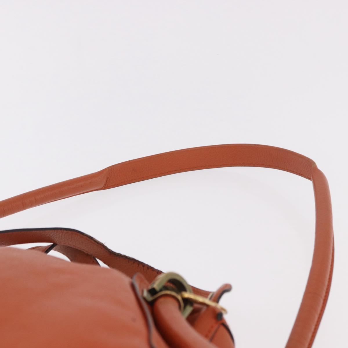 Chloe Paraty Hand Bag Leather 2way Orange Gold Auth 186311