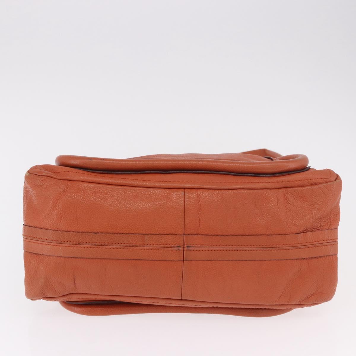 Chloe Paraty Hand Bag Leather 2way Orange Gold Auth 186311