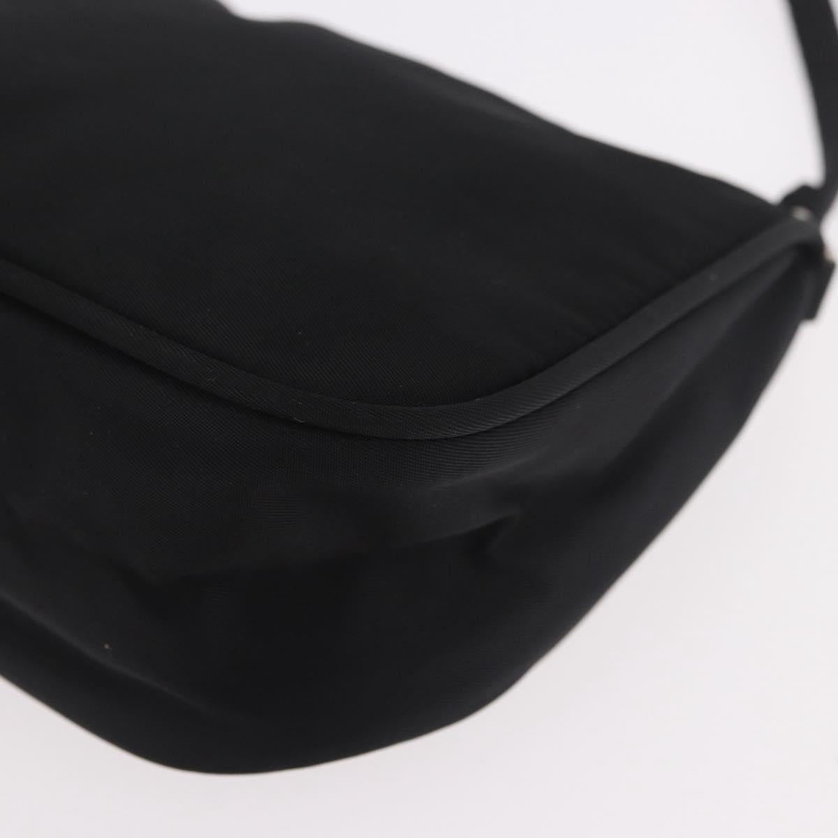 PRADA Accessory Pouch Nylon Black Silver Auth 186312A