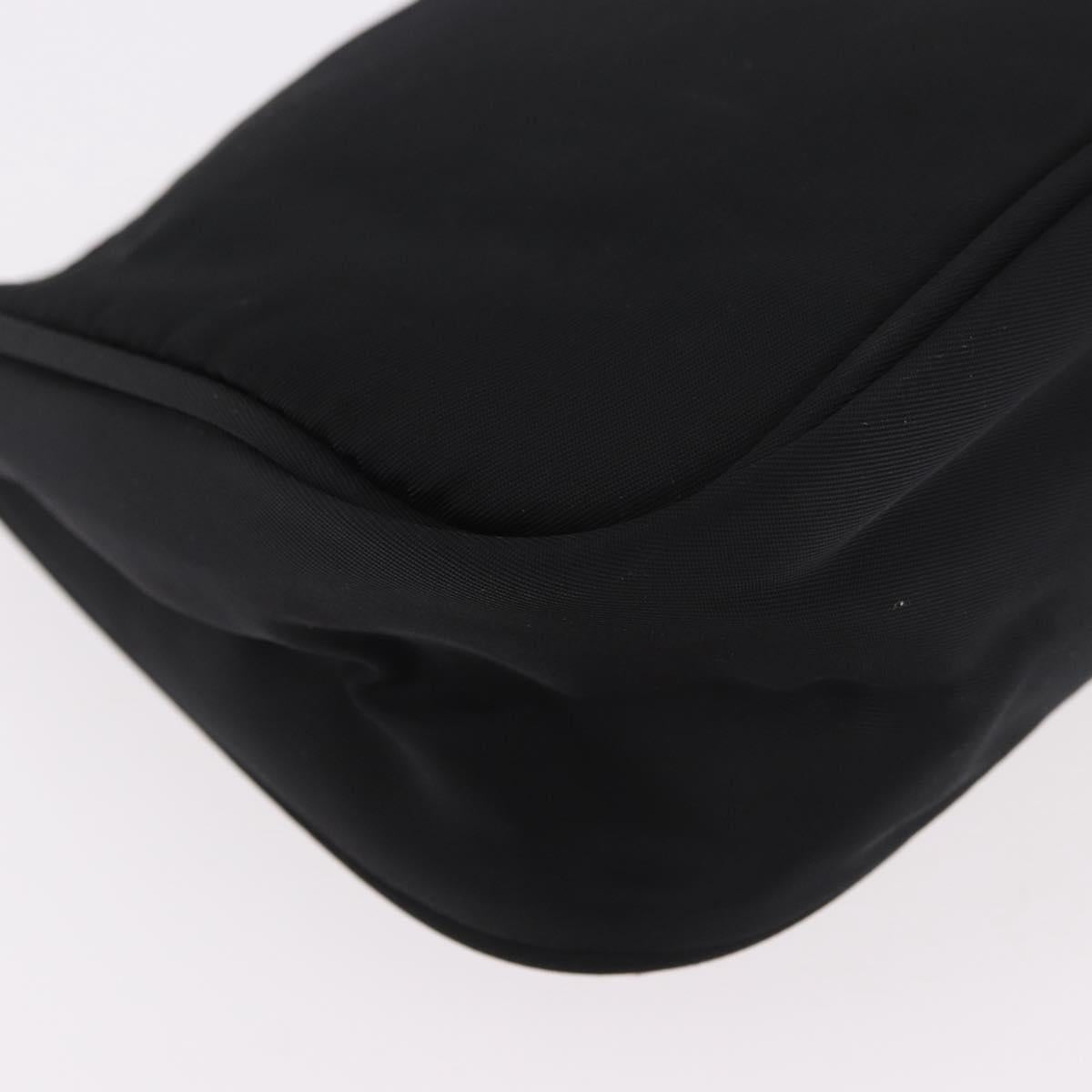 PRADA Accessory Pouch Nylon Black Silver Auth 186312A
