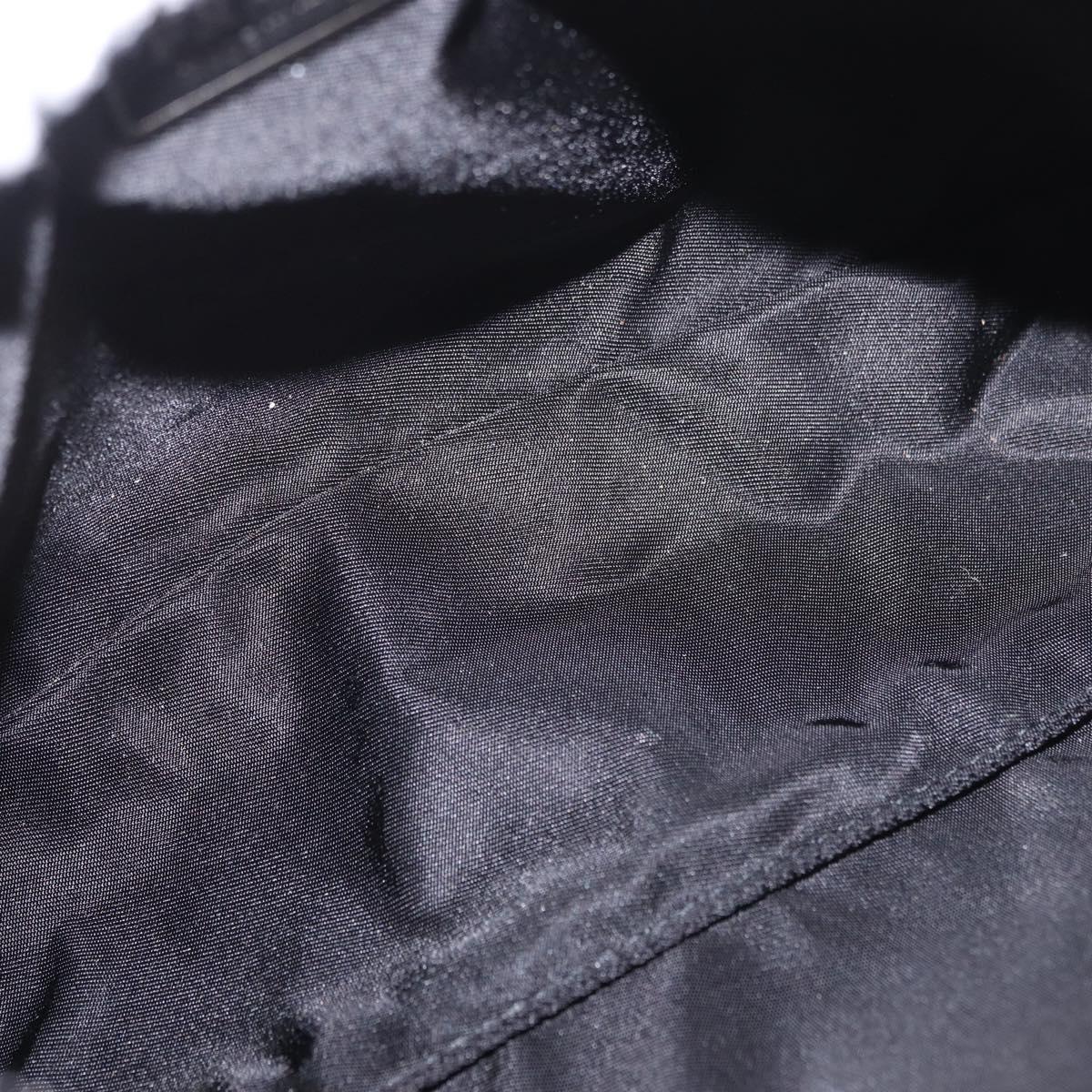 PRADA Accessory Pouch Nylon Black Silver Auth 186312A