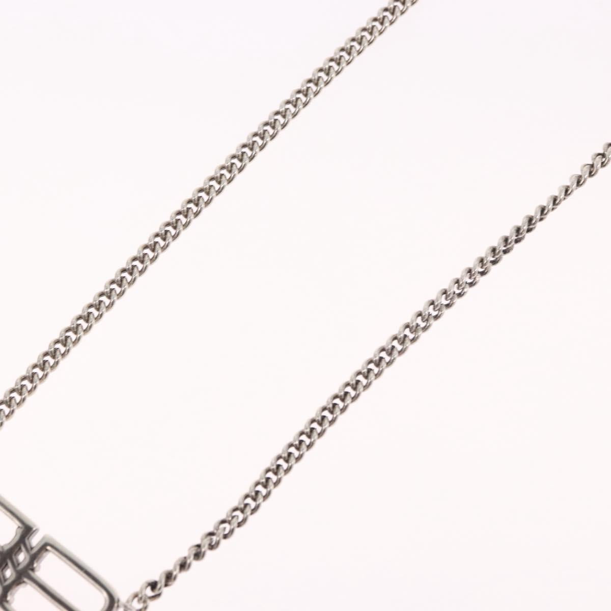 BALENCIAGA BB Icon Necklace metal Silver tone Auth 186316A