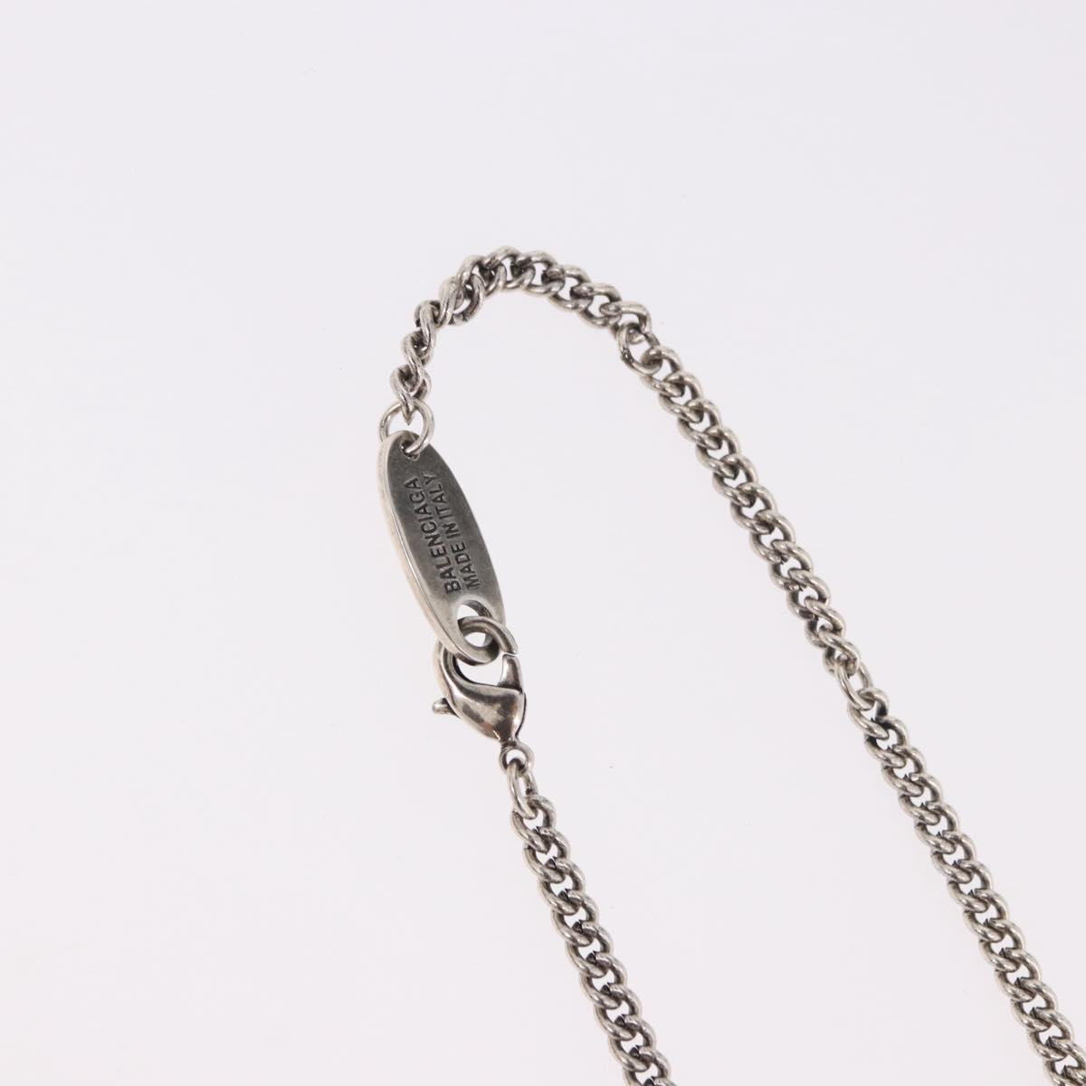 BALENCIAGA BB Icon Necklace metal Silver tone Auth 186316A