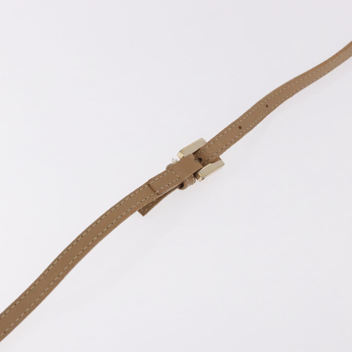 FENDI Zucchino Canvas Mamma Baguette Shoulder Bag Beige Gold Auth 186319A