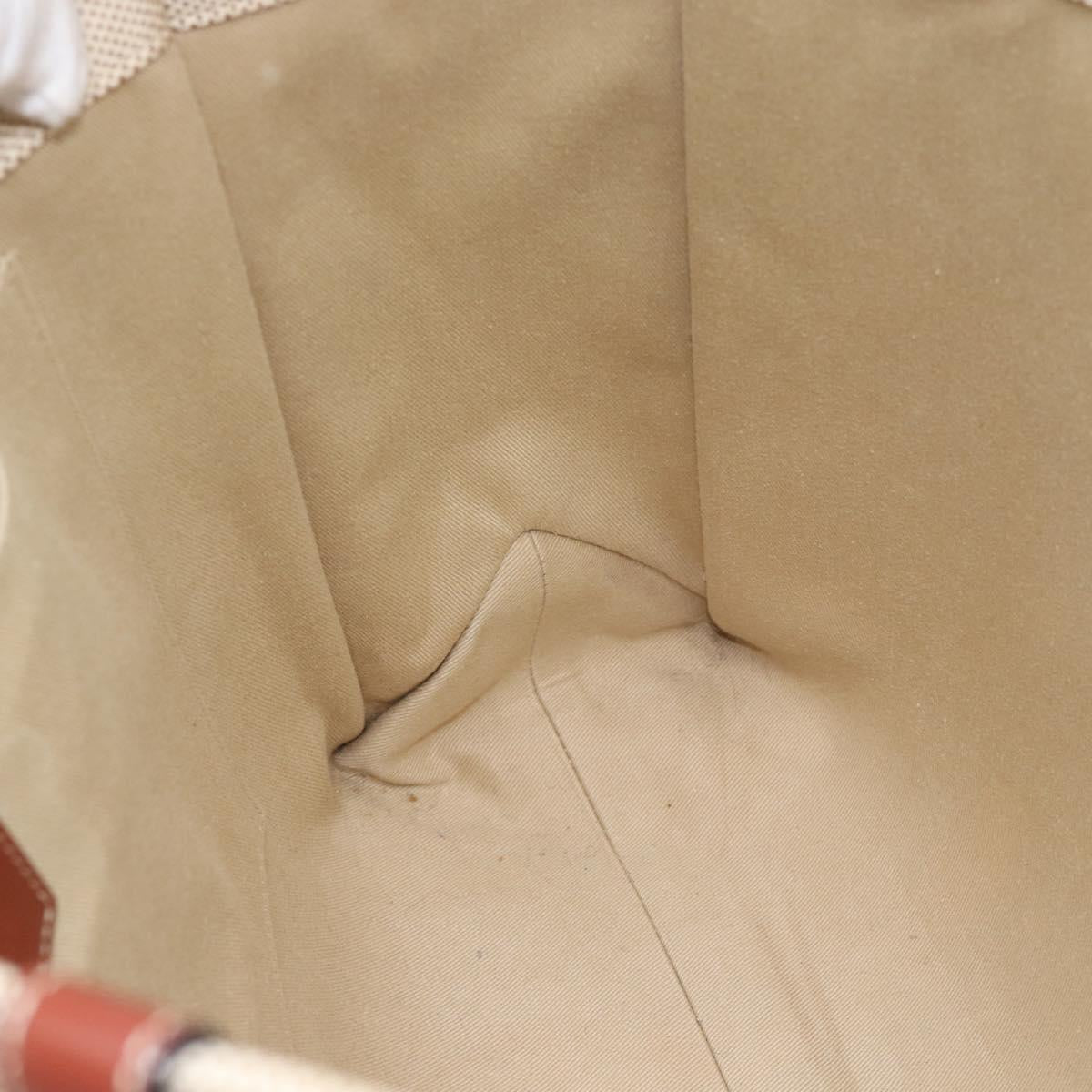 Chloe Woody Tote Bag Canvas Beige Auth 186322A
