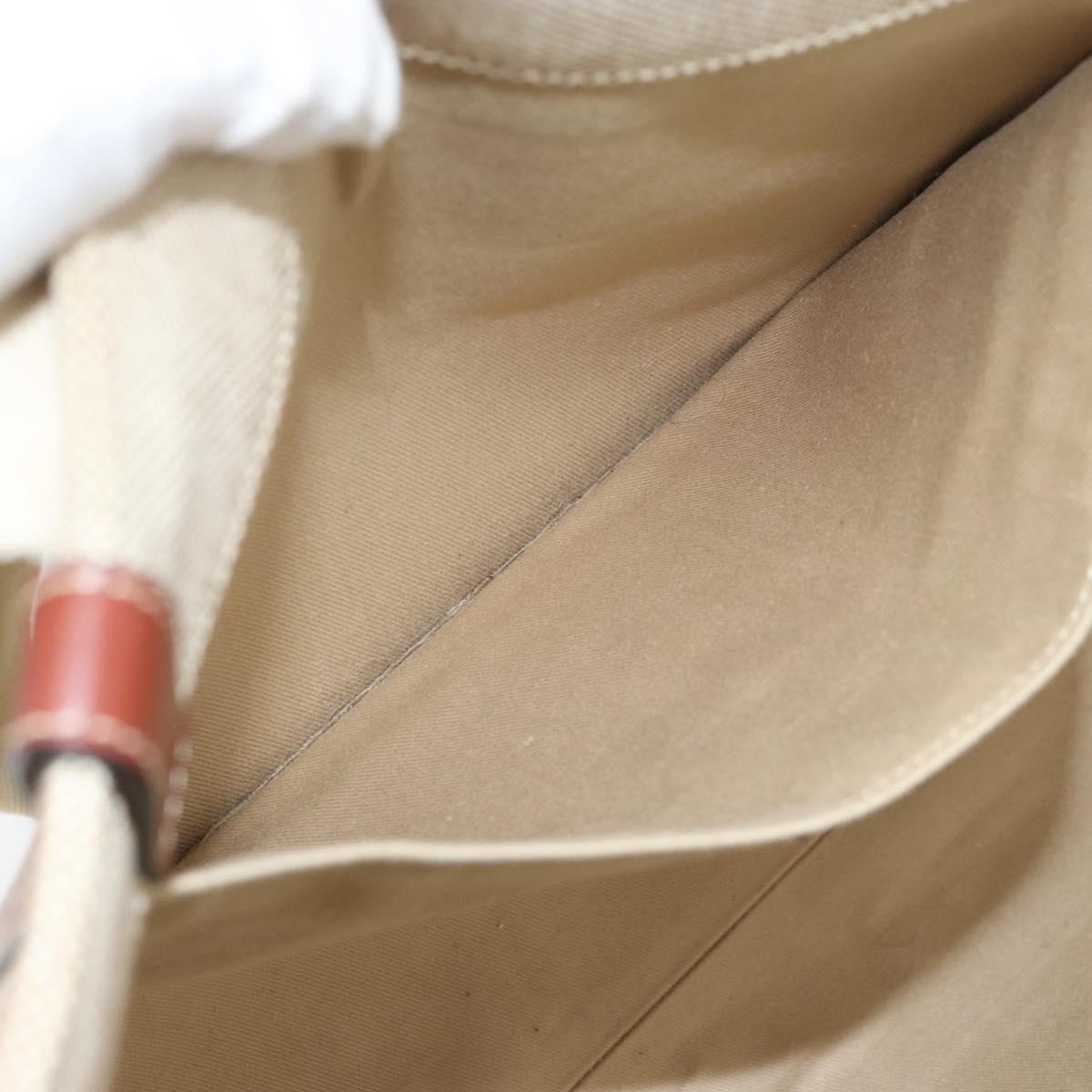 Chloe Woody Tote Bag Canvas Beige Auth 186322A