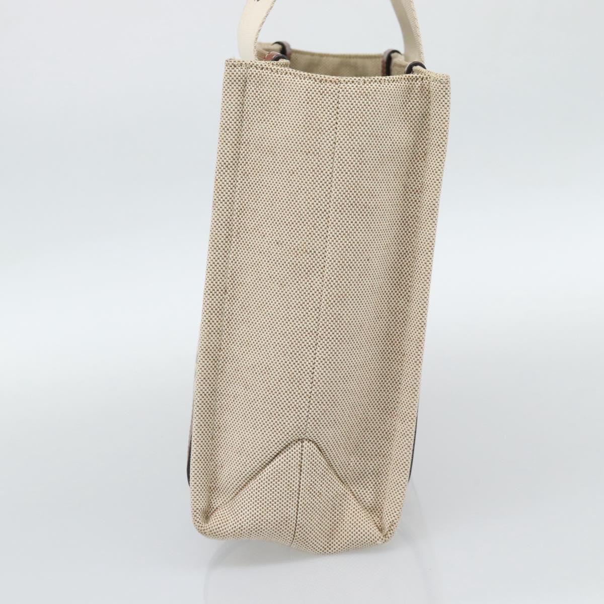 Chloe Woody Tote Bag Canvas Beige Auth 186322A