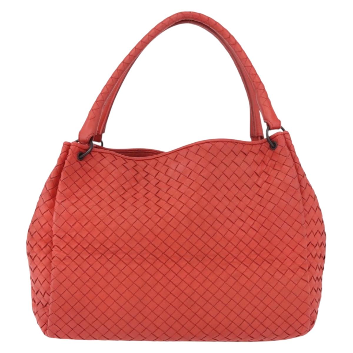 BOTTEGA VENETA INTRECCIATO Tote Bag Leather Red 222322 Auth 186324A